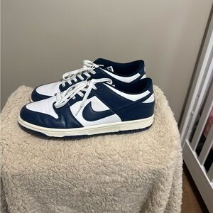 Nike Men's Navy and White Dunks